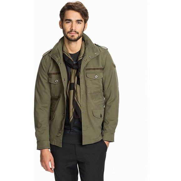 DIESEL MENS J-CHIKA MILITARY JACKET COAT OLIVE GREEN SIZE MEDIUM - Picture 2 of 12